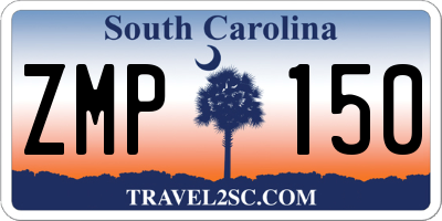 SC license plate ZMP150