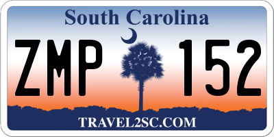 SC license plate ZMP152