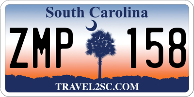 SC license plate ZMP158