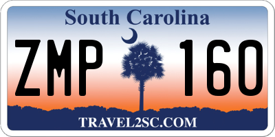 SC license plate ZMP160