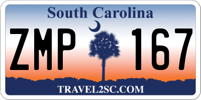 SC license plate ZMP167