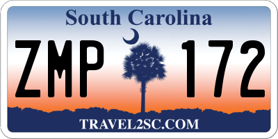 SC license plate ZMP172