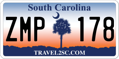 SC license plate ZMP178