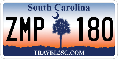 SC license plate ZMP180