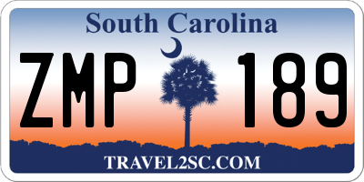 SC license plate ZMP189