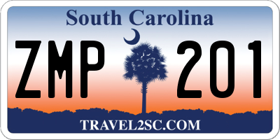 SC license plate ZMP201