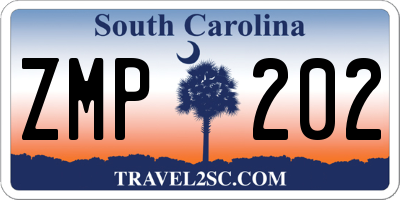 SC license plate ZMP202