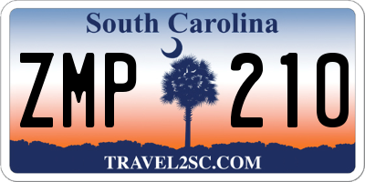 SC license plate ZMP210