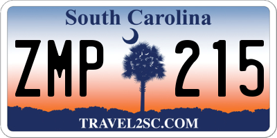 SC license plate ZMP215