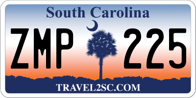 SC license plate ZMP225