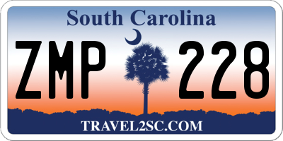 SC license plate ZMP228