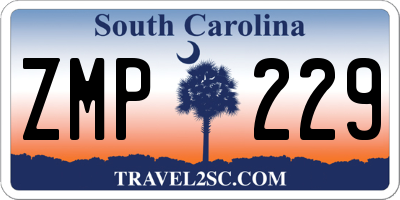 SC license plate ZMP229