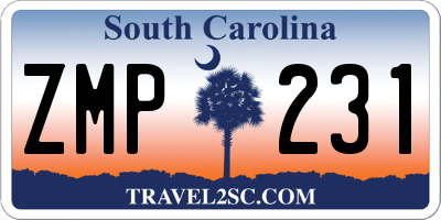 SC license plate ZMP231