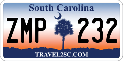 SC license plate ZMP232