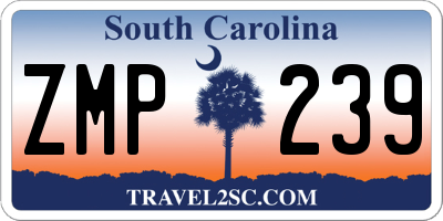 SC license plate ZMP239