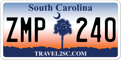 SC license plate ZMP240