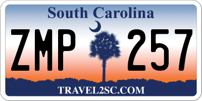 SC license plate ZMP257