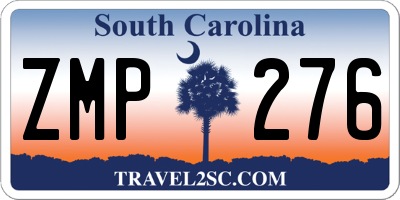 SC license plate ZMP276