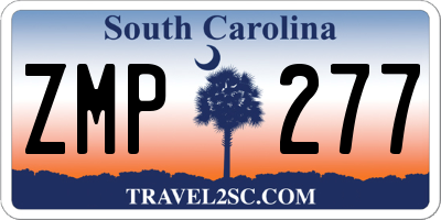 SC license plate ZMP277