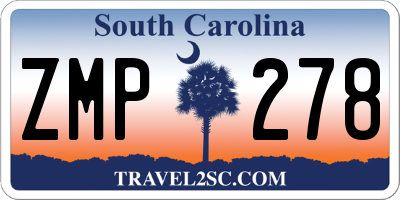 SC license plate ZMP278