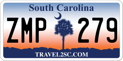 SC license plate ZMP279