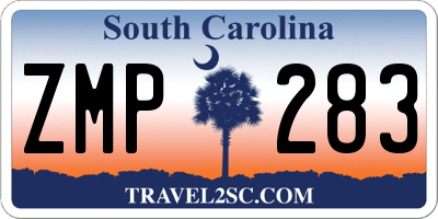 SC license plate ZMP283