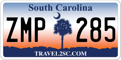 SC license plate ZMP285