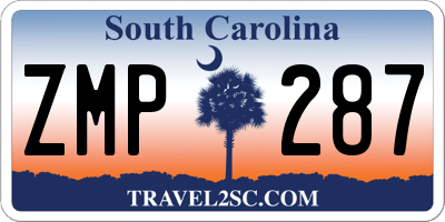 SC license plate ZMP287