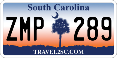 SC license plate ZMP289