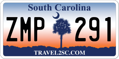 SC license plate ZMP291
