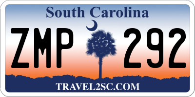 SC license plate ZMP292