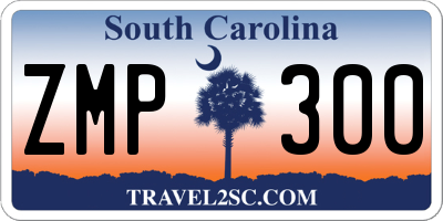 SC license plate ZMP300