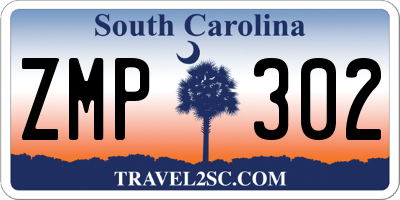 SC license plate ZMP302