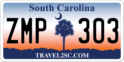 SC license plate ZMP303