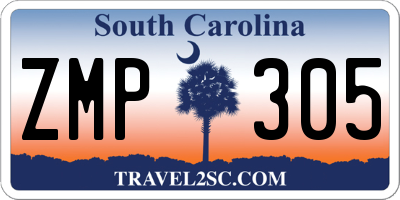 SC license plate ZMP305