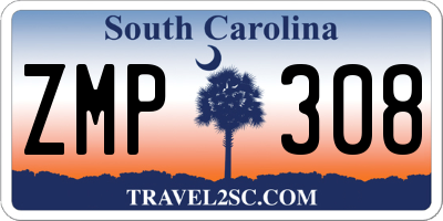 SC license plate ZMP308