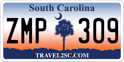 SC license plate ZMP309