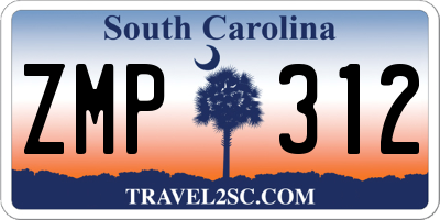SC license plate ZMP312
