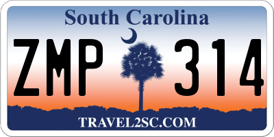 SC license plate ZMP314