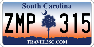 SC license plate ZMP315