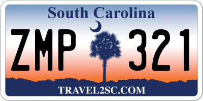 SC license plate ZMP321