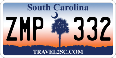 SC license plate ZMP332