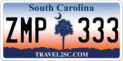 SC license plate ZMP333