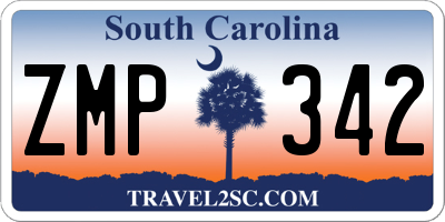 SC license plate ZMP342