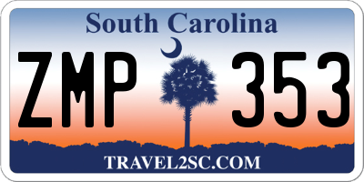 SC license plate ZMP353