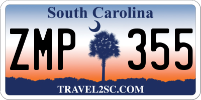 SC license plate ZMP355