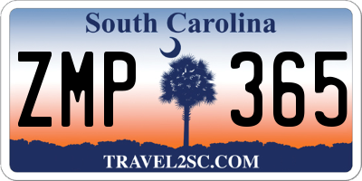 SC license plate ZMP365