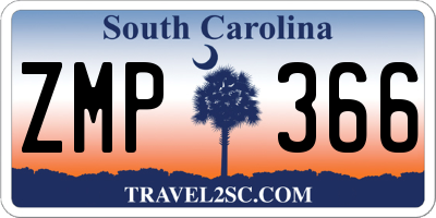 SC license plate ZMP366