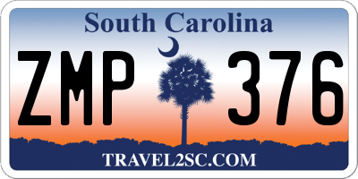 SC license plate ZMP376