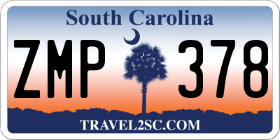 SC license plate ZMP378